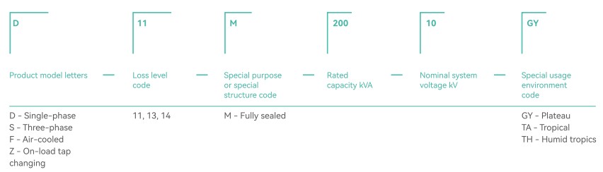 Oil immersed transfomer model meaning